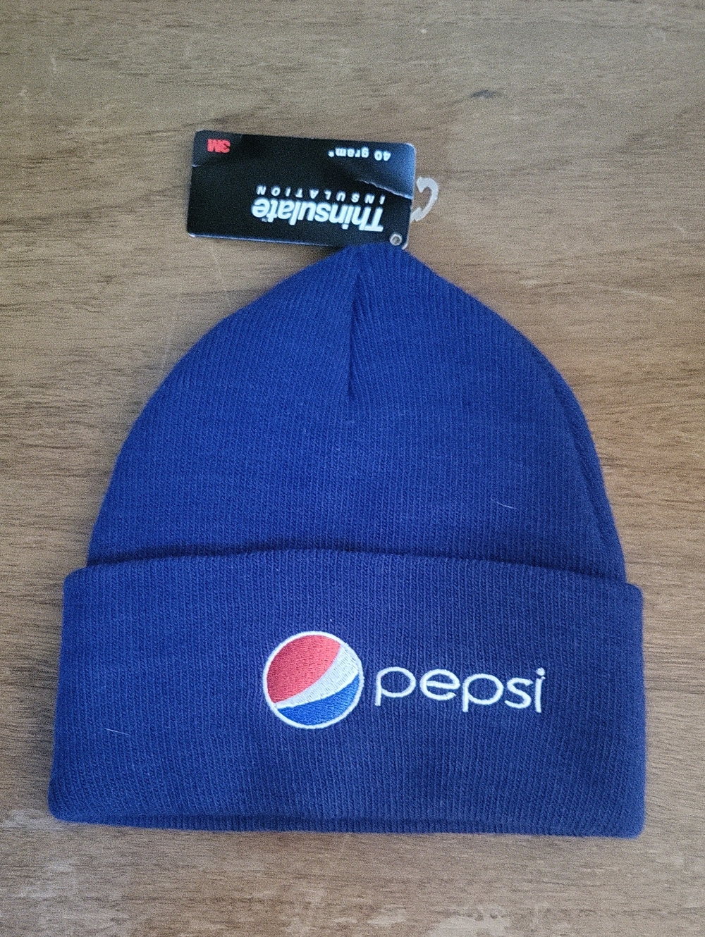 Pepsi Navy Blue Thinsulate Beanie with Red & White Logo